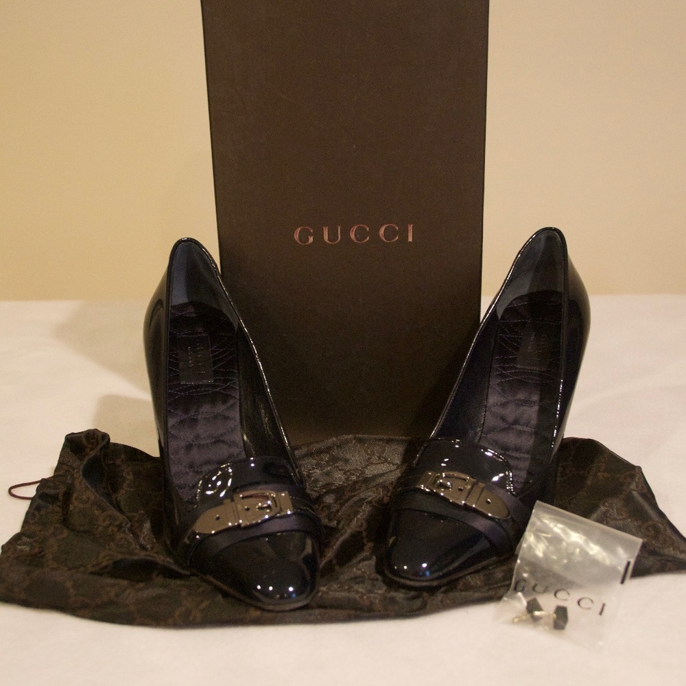 Gucci Scar. Pelle Gomma Heels - 9B